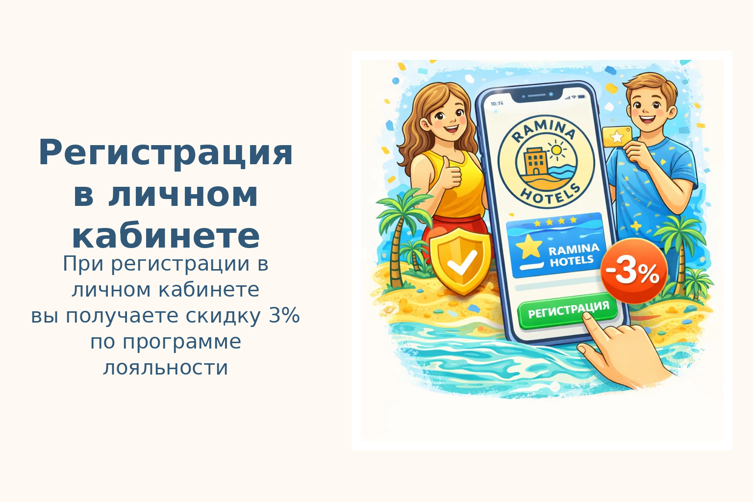 Регистрация в личном кабинете (–3% по лояльности)